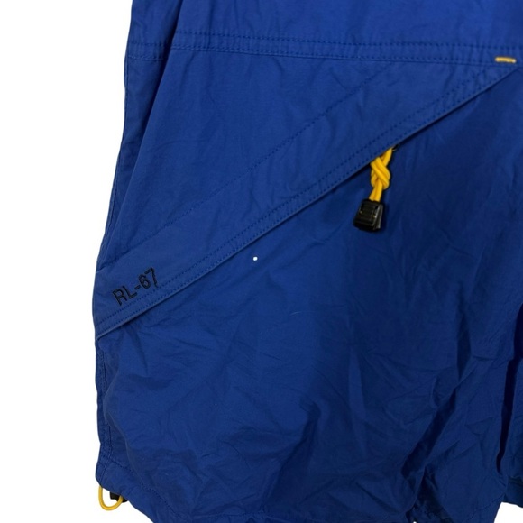 VINTAGE RARE 90s RL Polo Jeans Ripstop Nylon Hooded Vest Blue XL - Picture 4 of 10